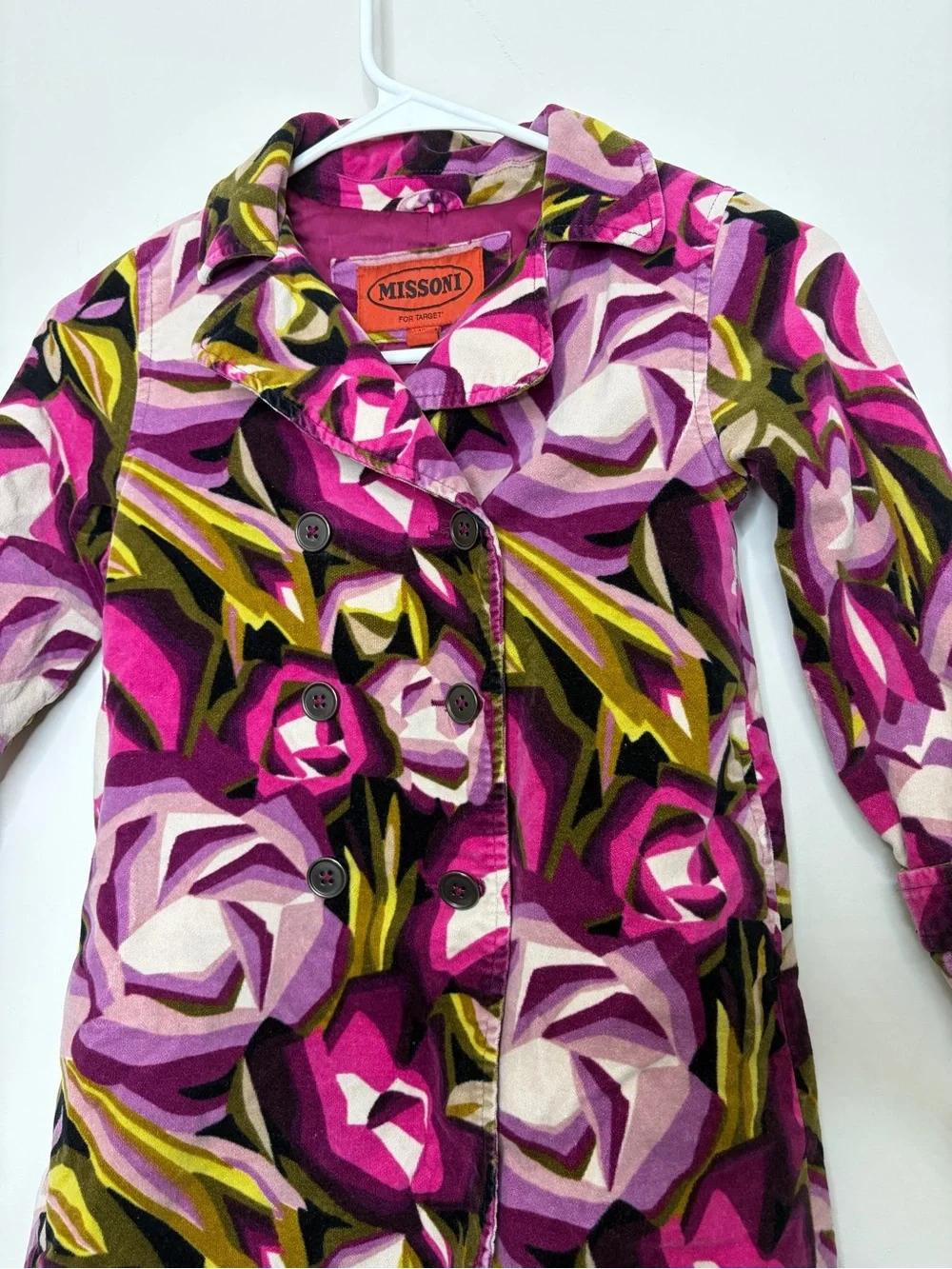 Missoni for target Multicolor Pink Floral Double-Breasted Coat 70s